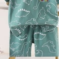 thumbnail image 6 of TOWED22 Infant Baby Loungewear Pajamas 2 Piece Set Toddler Boy Short Sleeve Cotton Graphic Tee and Soft Drawstring Shorts Sets(Blue,6-9 M), 6 of 6