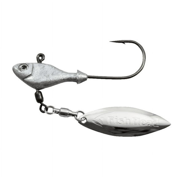 Fish Head 1101005 Spin Jighead1/4oz, 4/0 Hook, Raw Shad