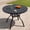 Black 41', variant on DELMANGO 41" Outdoor Dining Table for 4, Metal Round Patio Dining Table with Adjustable Umbrella Hole for Garden, Backyard and Porch, Black