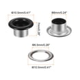 thumbnail image 2 of Uxcell 100PCS Ojetes Ojalillos 1/4 Pulgada (6mm) ID Agujero Metal Auto Soporte Ojal con Arandelas para Cuero Negro, 2 of 7