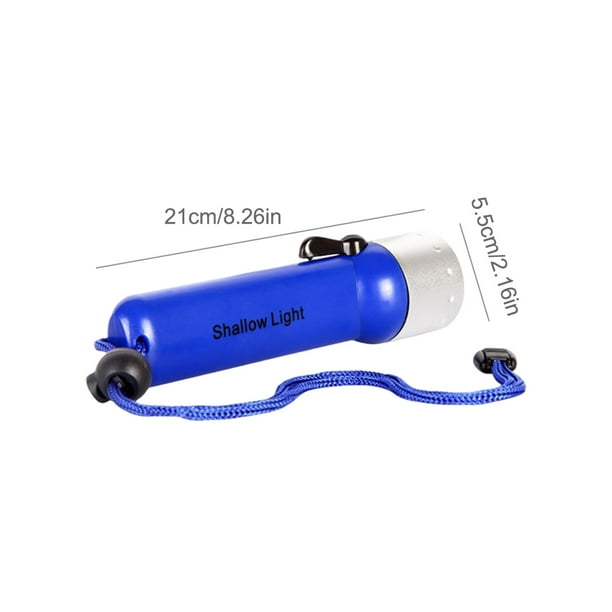LED Diving Flashlight Divers Torch Night Pouch with Lanyard Battery