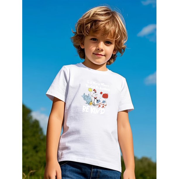 Camisetas de manga corta de primavera y verano para niños con estilo de moda estadounidense con estampados modernos, perfectas para ropa informal.