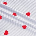 thumbnail image 4 of Scyoekwg Girl Clothes Newborn Infant Outfits Short Sleeve Crew Neck Heart Print Comfy Flying Sleeve Romper Drawstring Elastic Waist Shorts Headband Outfits, White, 0-3 Months, 4 of 5