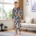 thumbnail image 6 of FORMRS Onesies Pajama for Adults Unisex Hoodie Winter Jumpsuit One Piece Sleepwear, Sizes S-2XL, Blue Circle Mosaic, 6 of 7