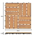 thumbnail image 3 of Costway 10 Azulejos de Madera de Acacia para Veranda Suelo de Interior y Exterior Marrón 30 x 30 x 2,5 cm, 3 of 10