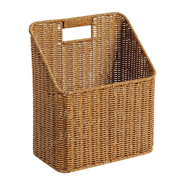 Cesta de almacenamiento colgante tejida para revistas, organizador de pared que ahorra espacio. L 28cmx15cmx33cm