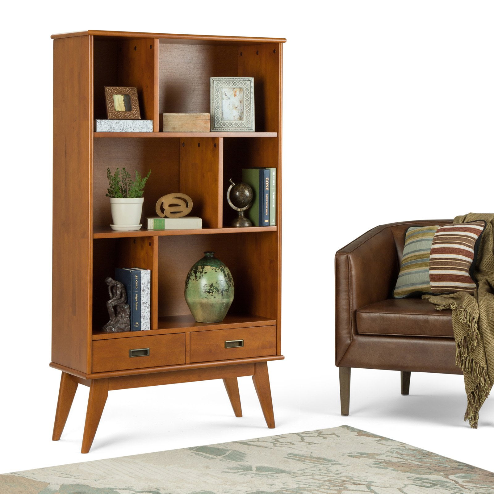 Simpli Home Dr Mid Century Wide Bookcase And Storage Unit Simpli Home Dr Mid Century Wide Bookcase And Storage Unit Com