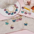 thumbnail image 4 of 1 Box 20Pcs Stitch Markers Crochet Stitch Marker Butterfly Enamel Cute Charms Removable Leverback Clasp Charm Locking Metal Knitting Markers, 4 of 9