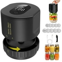 BN-LINK Electric Mason Jar Vacuum Sealer with 10 Pack Lids, Automatic Wide Mouth and Regular Mouth Mason Jar Sealer Kit, Jar Vacuum Sealer for Food Storage and Fermentation, Black