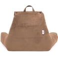 thumbnail image 4 of Husband Pillow, Aspen Edition - Reading and Bed Rest Pillow with Arms - Neck Roll on Bungee Cord or Removable - Premium Memory Foam - Reversible Two-Sided Cover Microsuede or Microfiber, Saddle Brown, 4 of 11