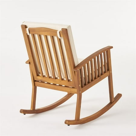 Noble House Casa Outdoor Acacia Wood Rocking Chair in Brown | Walmart