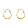 thumbnail image 1 of AA Jewels 14k Yellow Gold Diamond-Cut 2.8mm Hollow Round Tube Hoop Womens Earrings 15MM X 15MM, 1 of 2