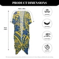 thumbnail image 6 of HELLHERO High Quality Fabrics Long Kimono Swimsuit Cover Up for Summer Casual Loose Cardigan Free Size Bathing Suit Cover Up Floral Geometric, 6 of 6
