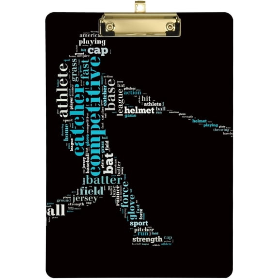 Coolnut Baseball Clipboard, Acrylic Standard A4 Letter Size Clip Board with Low Profile Clip for Office, Classroom, Doctor, Nurse and Teacher Gifts