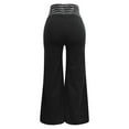 thumbnail image 4 of Hauaitttt Women Solid Casual Pocket Wide Leg Pants Elastic Waist Loose Pants Women Yoga Pants Women Pants Casual Boot Cut Pinstripe Pants Women Casual Womens Pants with Pockets Casual Stretchy, 4 of 4