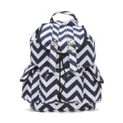 Chevron Print Rucksack Style Backpack - Charcoal/White