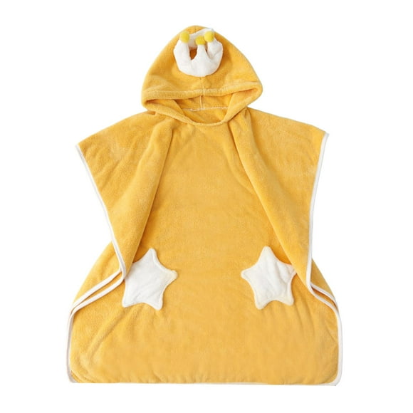 Albornoz con capucha para bebé, para baño, piscina, playa, ducha, elegante, amarillo, talla L Amarillo Talla L