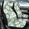thumbnail image 3 of Uourmeti Washable Car Seat Cover for Auto Polyester Elastic Back Vehicle Seat Covers, Green Hibiscus Floral Pattern, 3 of 12