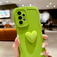 thumbnail image 5 of for Samsung Galaxy A23 5G Phone Case 6.6", Cute Kawaii 3D Love Heart Solid Color Curly Wavy Camera Lens Cover Shockproof Soft Silicone Phone Cover for Women (Green), 5 of 12