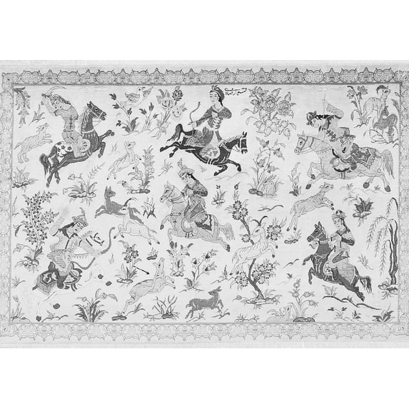 Ahgly Company Indoor Rectangle Animal Gray Traditional Area Rugs, 2' x 5'