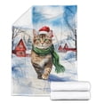 thumbnail image 2 of Hello Winter Manx Frosty Morning Walk Welcome Snowy Christmas Cozy Fleece Blanket Cat Lover Kitten Owner Gifts Warm Soft Throw Blanket - 02018, 2 of 5