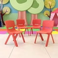 thumbnail image 1 of Flash Furniture 4 Pack Red Plastic Stackable School Chair with 13.25'' Seat Height, 1 of 5