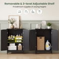 thumbnail image 3 of Giantex Bathroom Floor Cabinet, Wooden Freestanding Storage Cabinet with Double Doors, Suitable for Bathroom, Living Room, Bedroom, Entryway, 3 of 6