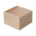 thumbnail image 3 of Siruishop Wooden Box DIY Unfinished Wood Storage Gift Box Decorative Storage Container 12cmx12cmx8cm, 3 of 8