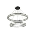thumbnail image 5 of Elegant Lighting Monroe 42" Round Crystal LED Double Ring Pendant in Black, 5 of 9