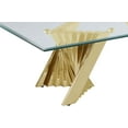 thumbnail image 2 of Geometric Clear Glass Coffee Table with Gold Stainless Steel, 2 of 3