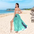 thumbnail image 6 of FORMRS Womens Long Sarong Beach Wrap Semi-Sheer Bikini Skirt Bathing Swimsuit Cover Up, Green Cat, 6 of 7