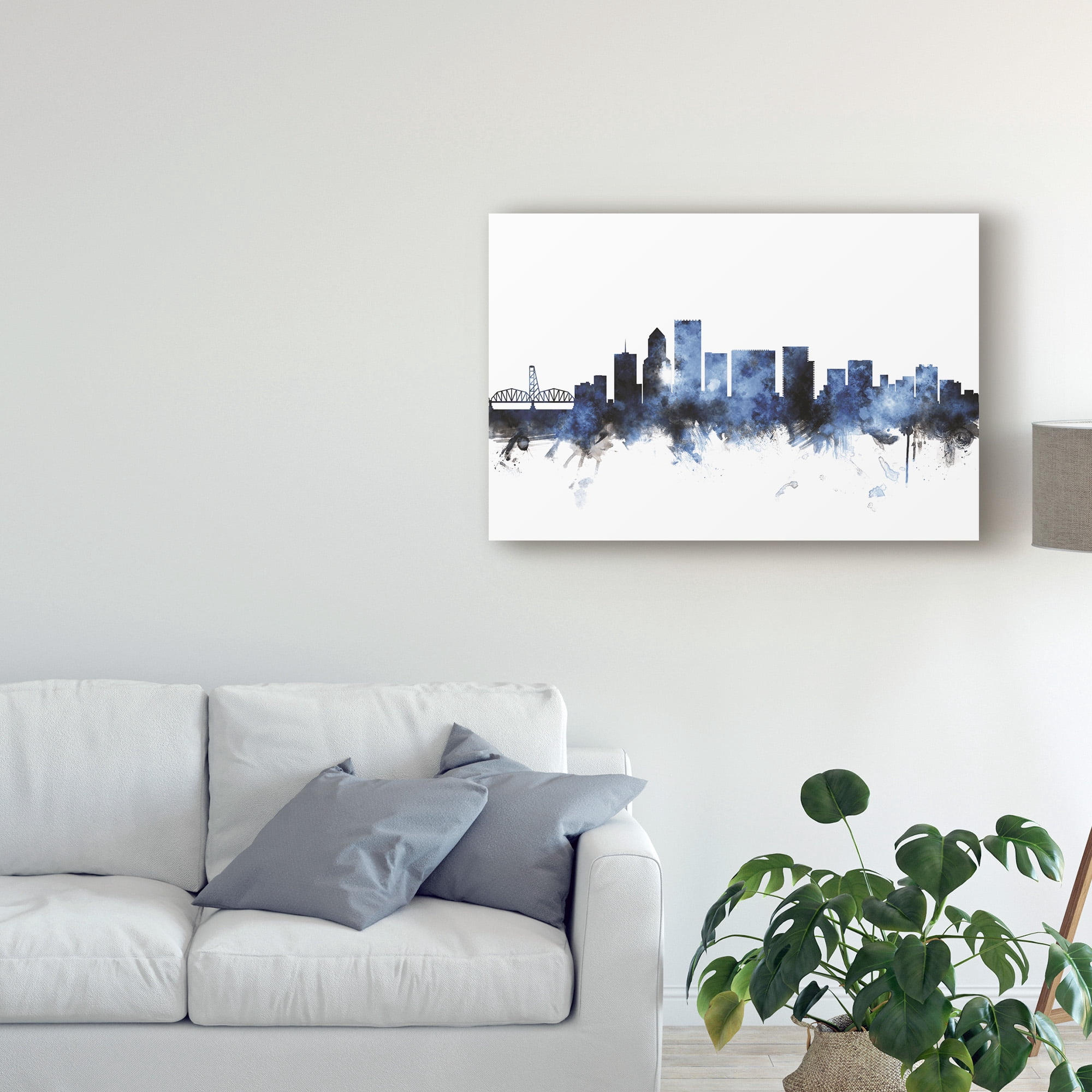 Trademark Fine Art 'Portland Oregon Skyline III' Canvas Art by Michael Tompsett