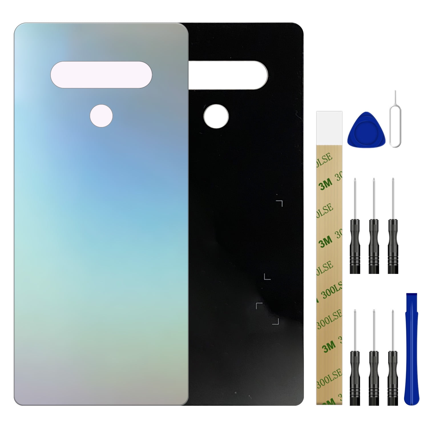 White Tools Stylo 6 Back Glass Cover Replacement Housing Door with Pre-Installed Tape for LG Stylo 6 