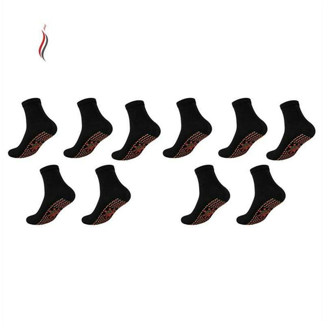 Calcetines calefactores de algodón lavado, cómodos, elásticos, duraderos, cálidos y resistentes al frío, color negro (5 pares)