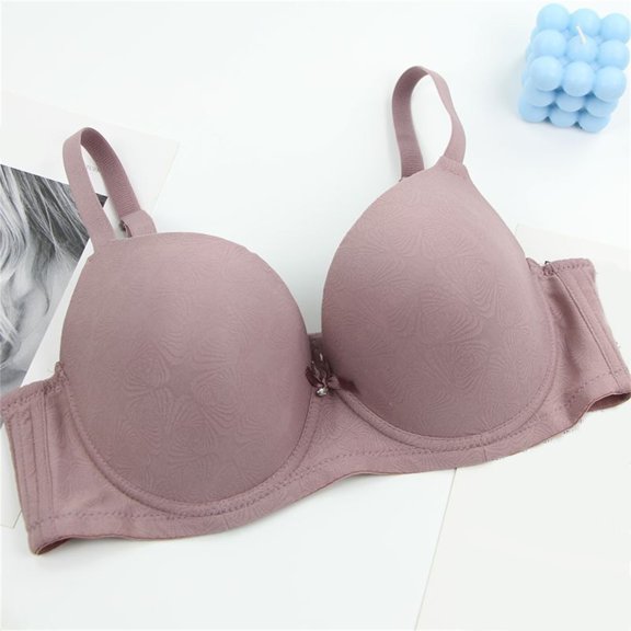 WCJM Pink Women's Plus Size Bras Soft Thin Underwire Support Sleep Bra Underwear Anti Sagging Gathered Bralettes