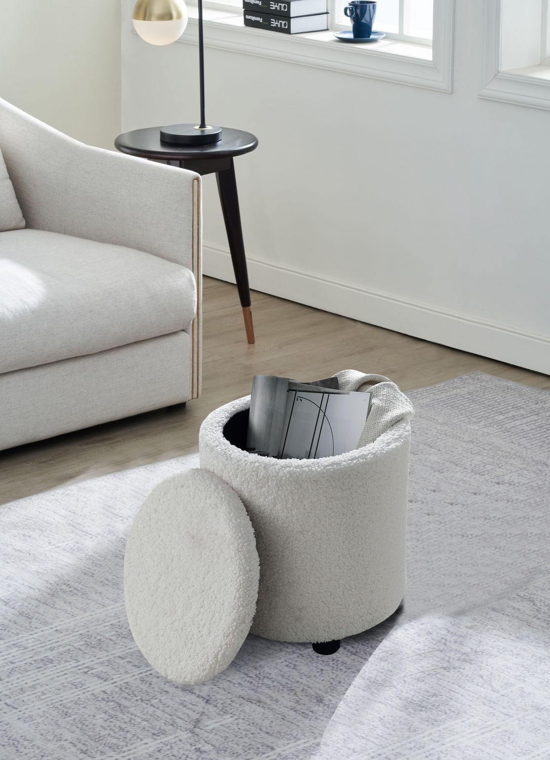 Hometrends Rangement bouclé  avec couvercle Rangement bouclé