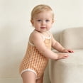 thumbnail image 5 of biudgviw Baby Girl Clothes Breathable Plaid Camisole Bodysuit Newborn Infant Outfit Button Front Sleeveless Casual Onesies(Orange,6-9 Months), 5 of 7