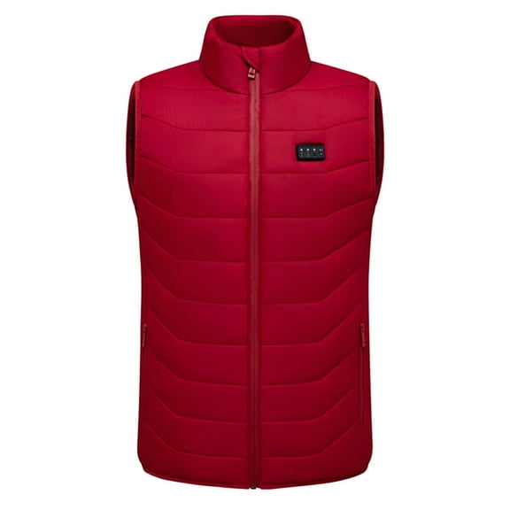 Wrtxtat Heated Puffer Vest for Men and Women Winter Thermal Vest Four Control 28 Heating Zones USB Rechargeable Top Big and Tall,Battery Not Included Red XXL