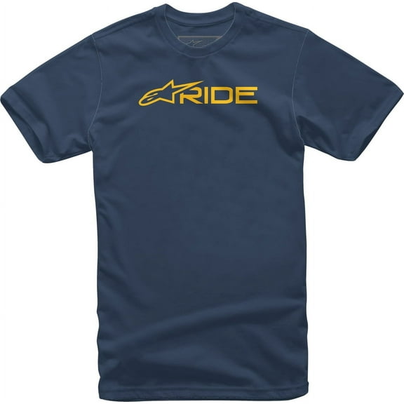 Alpinestars Ride 3.0 Mens Short Sleeve T-Shirt Navy/Gold MD