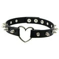 thumbnail image 1 of Collar para mujer, joyería para mujer, joyería para mujer, collar de cuero estilo punk gótico vintage, collar gótico con colgante de corazón y pincho., 1 of 3