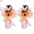 thumbnail image 3 of CIMAXIC graduation 2pcs of One Set Delicate Sunflower Beautiful Bouquet Lifelike Flower Decor Decorative Bouquet Layout for Party Desktop Photo Graduation,11.81"X7.87"X3.15", 3 of 5
