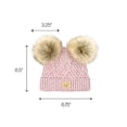 thumbnail image 4 of C.C Kids' Babies' Soft Stretch Cable Knit Faux Fur Pom Pom Beanie Hat, Criss Cross Rose Mix, 4 of 5