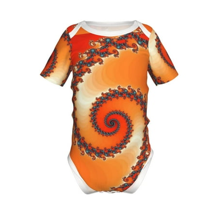 

Junzan Orange Rotating Print Short-Sleeve Baby Climbing Clothes Bodysuits for Infant One-Piece for Baby Boys & Girls Baby Clothes Baby Romper with Snap Closure-3 Months