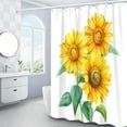 thumbnail image 2 of Sunflower Shower Curtain, Country Spring Yellow Sunflower Shower Curtain Set, Watercolor Farmhouse Floral Shower Curtains for Bathroom, Waterproof Fabric with 12 Hooks, 72 x 72 Inches, 2 of 5