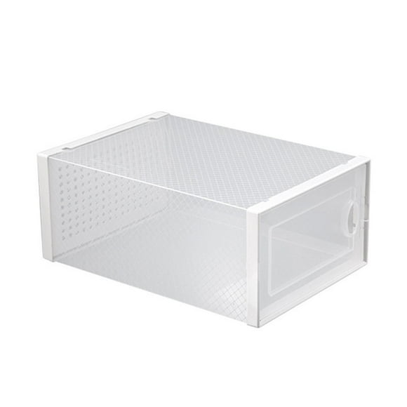 OULII Shoe Display Case White Pp Simple Design Stackable Storage for Students 1Pcs