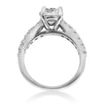 thumbnail image 3 of Edge Jewel 14K White Gold Over Solitaire Wedding Anniversary Ring - Round Brilliant Cut 1.3 Ct Lab Created Diamond Engagement Ring for Women's - Teen Girls Birthday Gifts - New Year Gifts for Her, 3 of 7