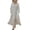 Beige, variant on Cotton Linen Dress Long Sleeve Round Neck Pleated Kaftan Casual Loose Fit Maxi Dress Flowy Boho Long Sundress with Pockets