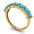thumbnail image 2 of 1.19 ctw Wedding Band for Women - 14K Yellow Gold Simulated Turquoise Stackable Eternity Ring, 2 of 6