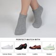 thumbnail image 7 of FITDON 6 Pairs Trainer Socks for Women and Men, Non Slip Ankle Socks Low Cut Cotton Liner Socks,Gray, 7 of 7