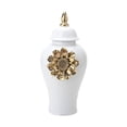 thumbnail image 2 of Ceramic Flower Vase Temple Jar Party Gift Ornament Plants Holder with Lid Storage Pot Porcelain Ginger Jar for Home Housewarming Living Room 46cmx21.5cmx21.5cm, 2 of 8